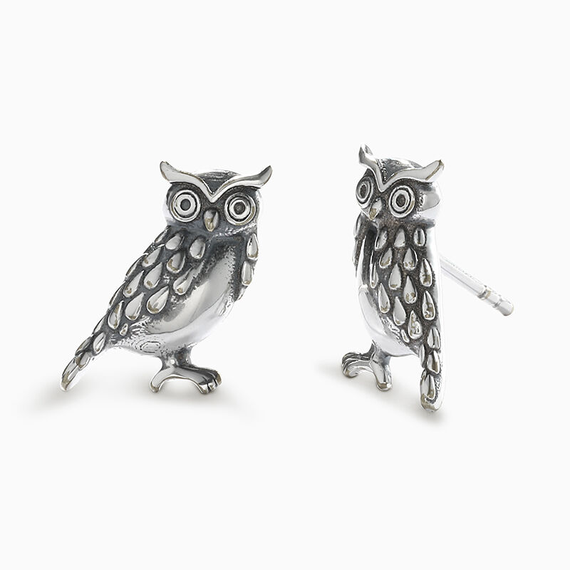Jeulia "Wisdom Owl" Sterling Silver Earrings
