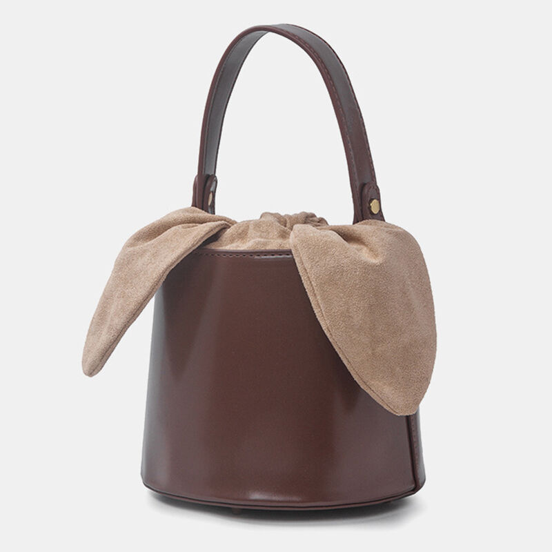 Jeulia Small Cute Bucket Bag Rabbit Ears Bow Handbag Crossbody Bag