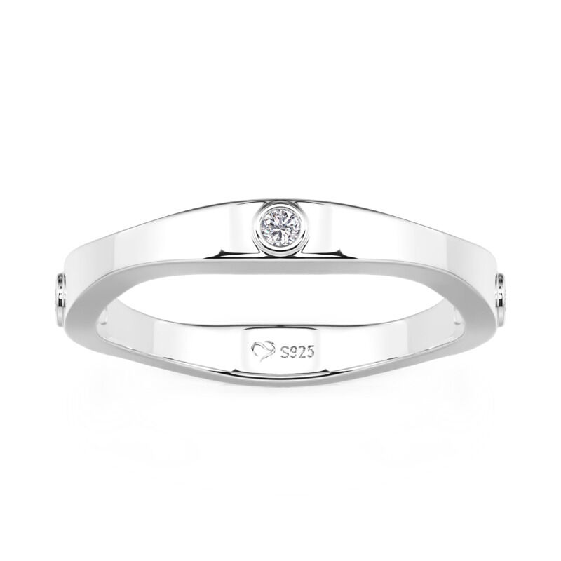 Jeulia Anillo de Boda Solitario Clásico para Hombres de Plata de Ley