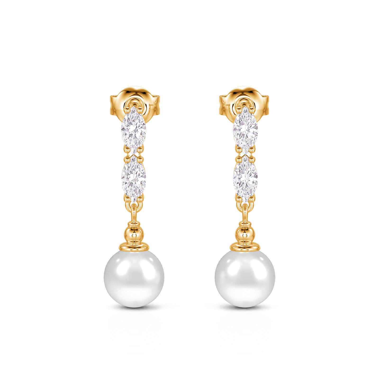 Jeulia Elegant Pearl Drop Earrings Sterling Silver