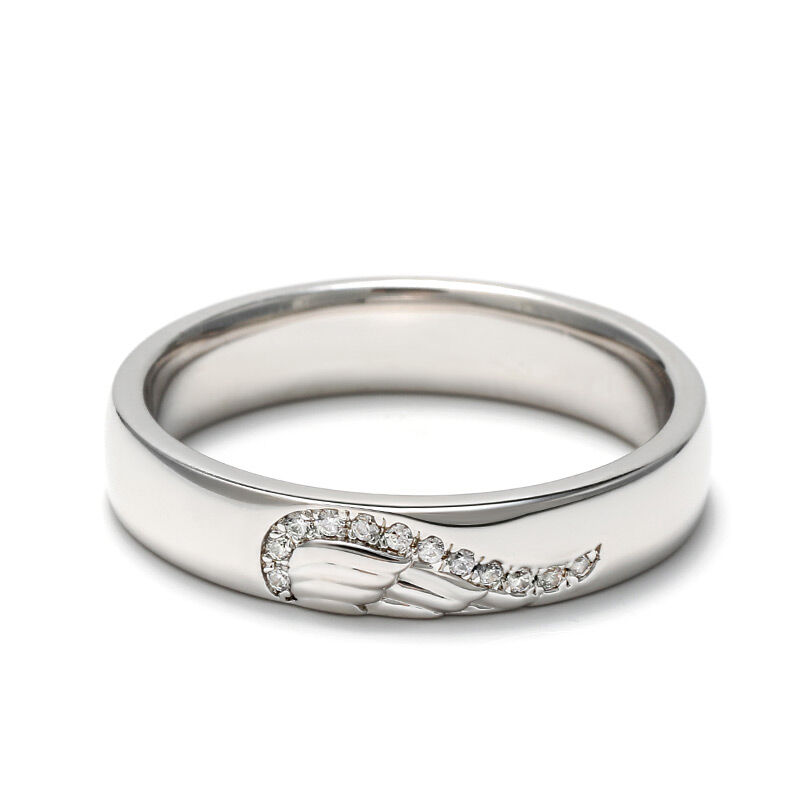 Jeulia Angel Wing Creative Engraved Sterling Silver Women's Band