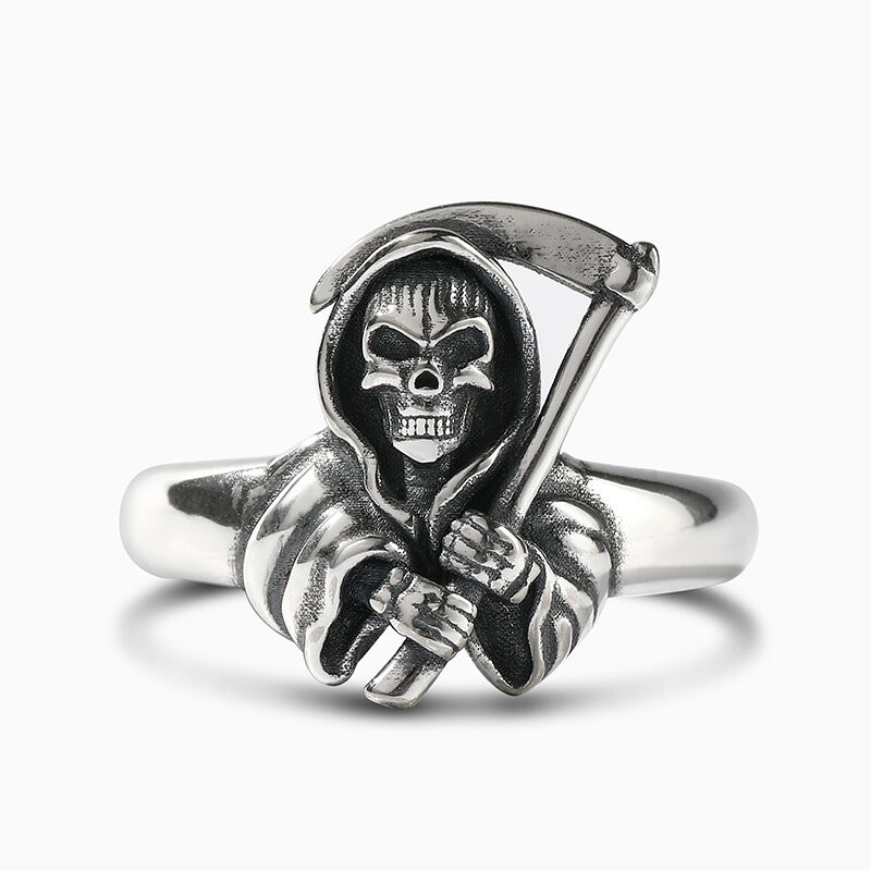 Jeulia "Grim Reaper" Skull Sterling Silver Ring