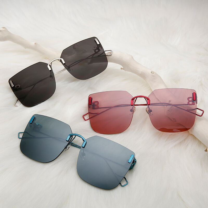 Jeulia "Butterfly" Kwadratowe Niebieskie Okulary Przeciwsłoneczne Oversize dla Kobiet