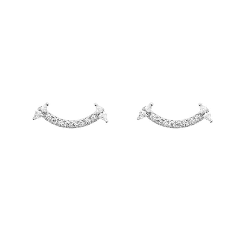 Jeulia "Shining Smile" Sterling Silver Stud Earrings