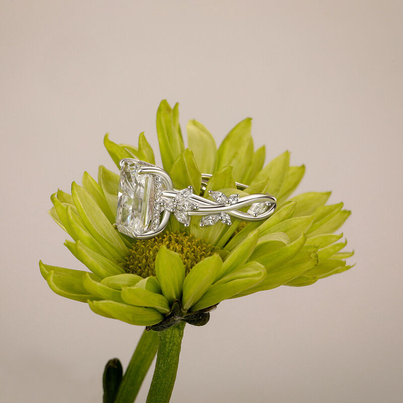 Jeulia Löv Twist Radiant Skuren Förlovningsring i Sterling Silver
