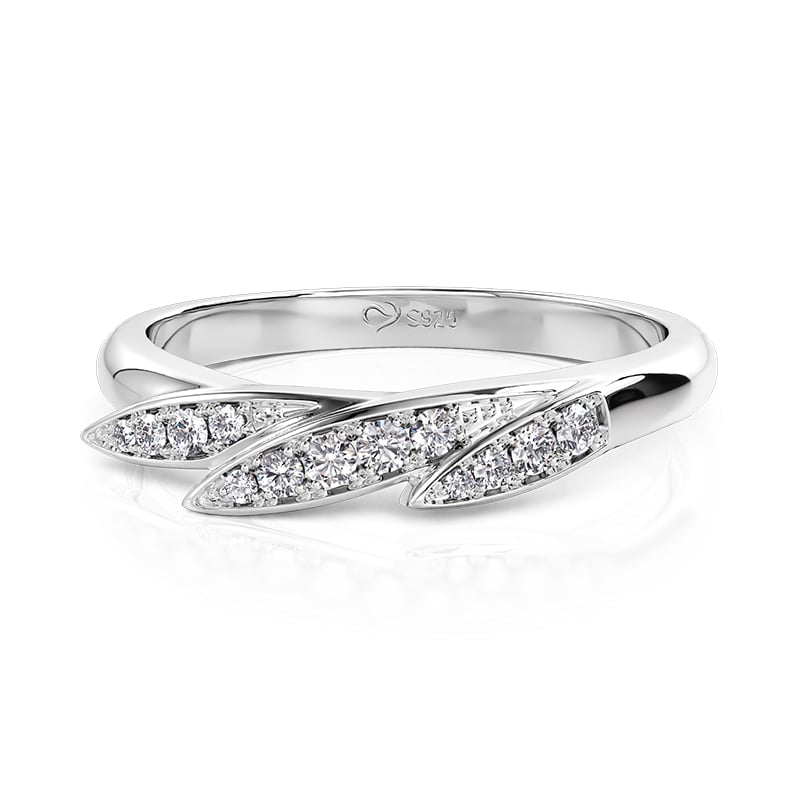 Jeulia Simple Promise Ring Wing Design Sterling Silver