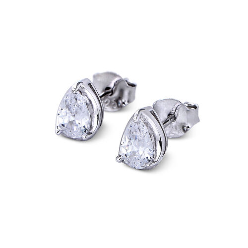 Jeulia Pear Cut Sterling Silver Stud Earrings