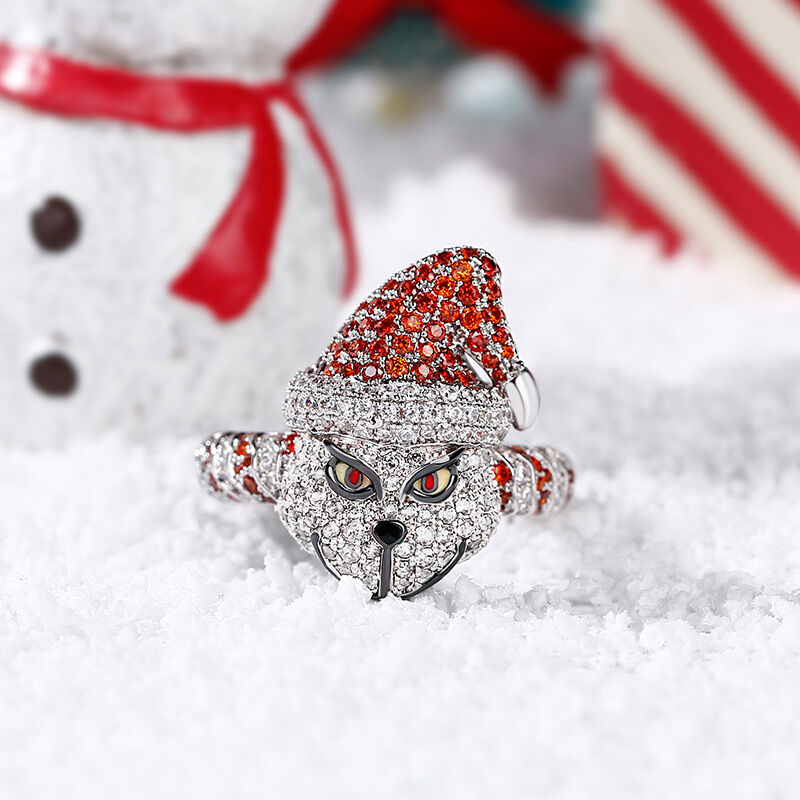 Jeulia Christmas Monster Inspired Sterling Silver Ring