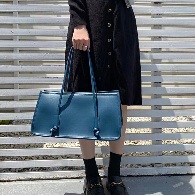 Jeulia Double Handle Handbag Baguette Genuine Leather Shoulder Bag