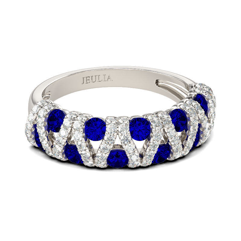 Jeulia Hollow Round Cut Sterling Silver Women's Band
