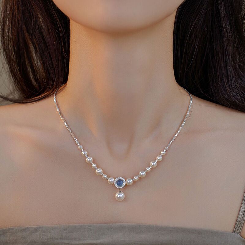 Jeulia "Extreme Harmony" Gradient Size Pearl Necklace