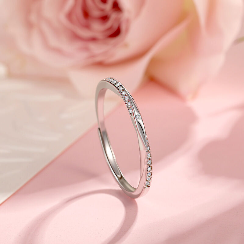 Jeulia Minimalist Twist Adjustable Open Ring for Women