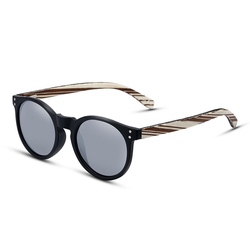 Jeulia "Dynamics" Round Grey Mirror Polarized Unisex Sunglasses