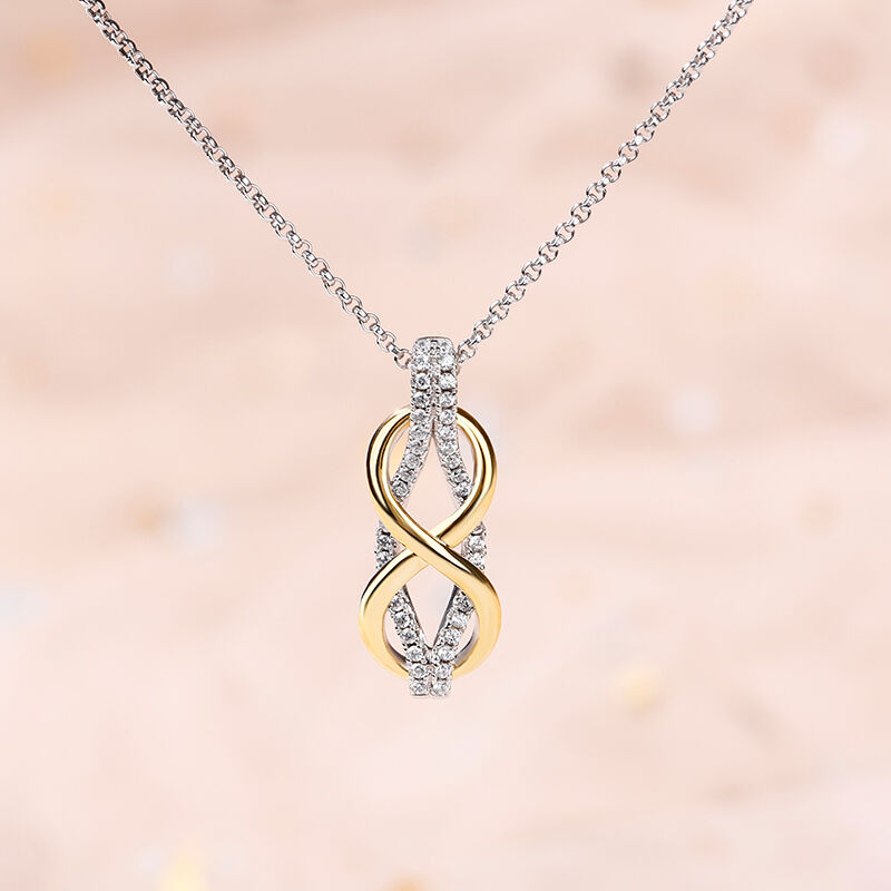 Jeulia "Infinity Love" smyckeset i två toner i sterling silver