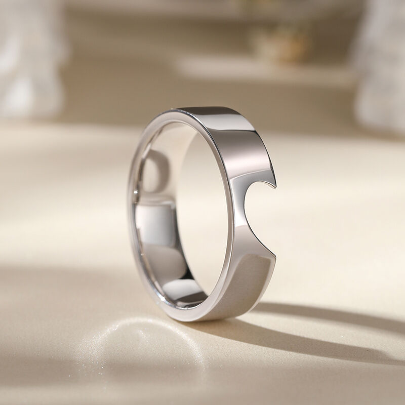 جوليا خاتم بتصميم نصف قلب من الفضة الإسترليني للنساء