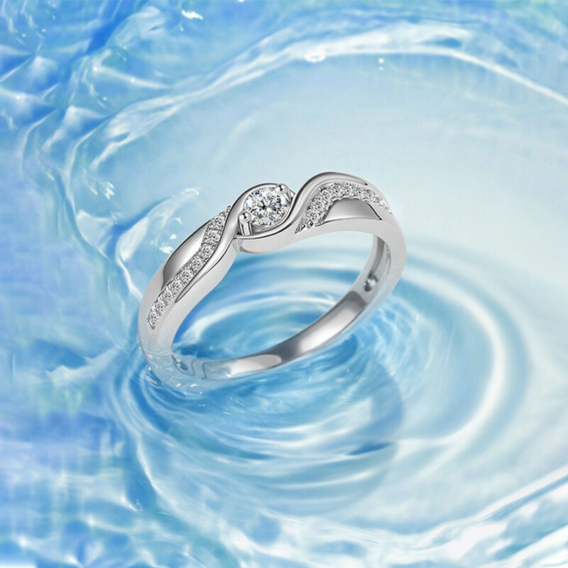 Jeulia Bague de Mariage pour Femme Coupe Ronde Bypass en Argent Sterling
