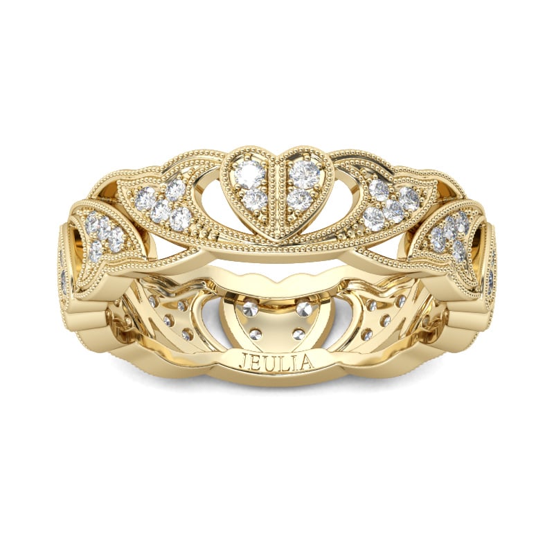 Jeulia Claddagh Heart Sterling Silver Women's Band