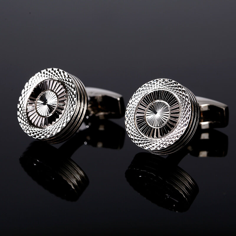 Jeulia Simple Round Copper Men's Cufflinks