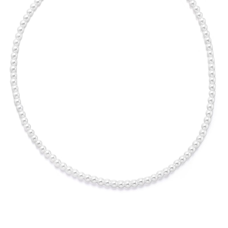 Jeulia Timeless White Pearl Sterling Silver Necklace