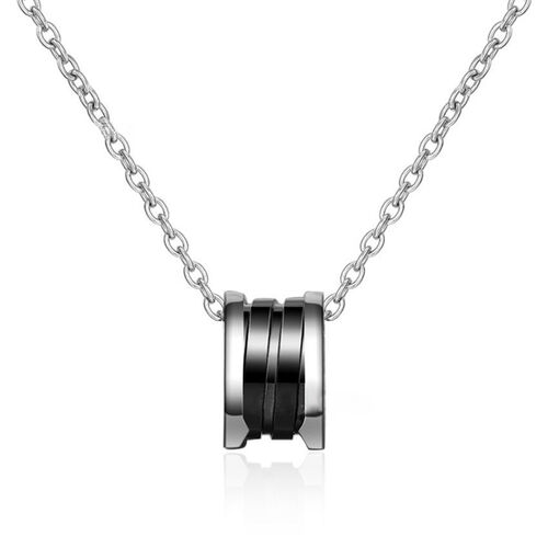 Jeulia Forever Classic Ceramic Sterling Silver Necklace