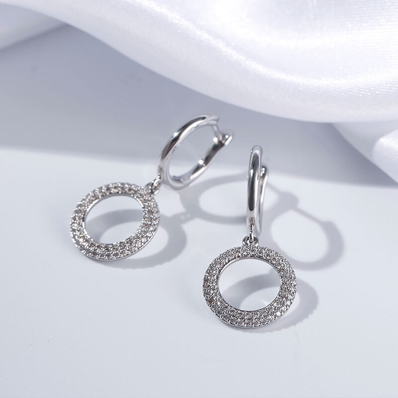 Jeulia Shimmering Circlet Sterling Silver Earrings
