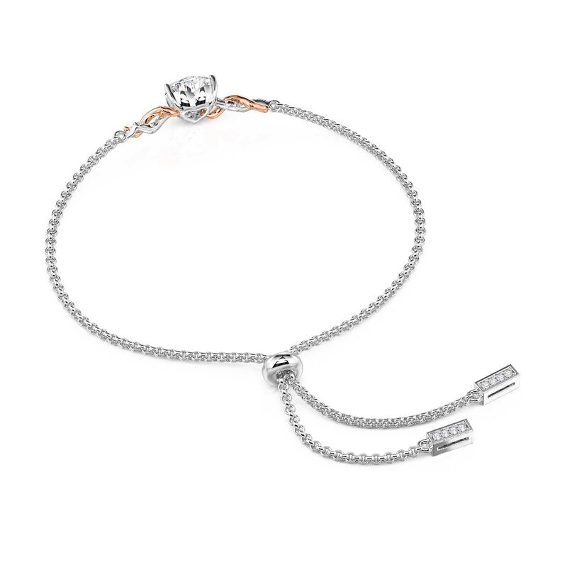 Jeulia Amore Thorn Vine Custom Heart Bracelet with Birthstone