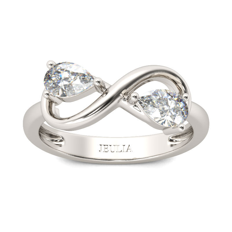 Jeulia Two Stone Infinity Sterling Silver Ring