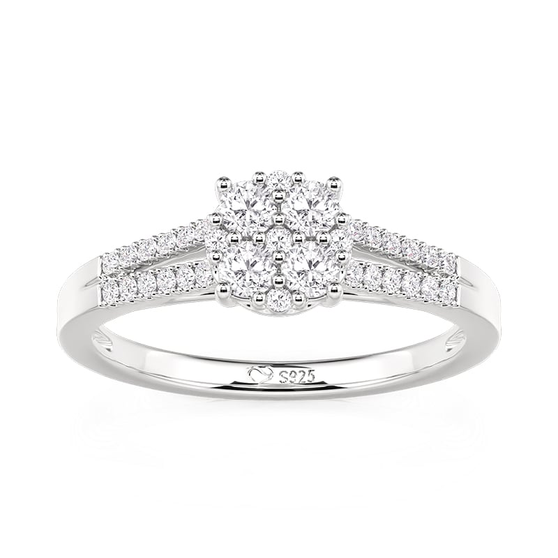 Jeulia Olivetta Round Gemstone Ring with Split Shank