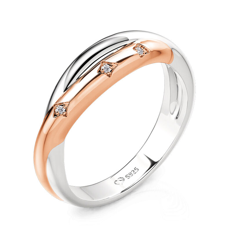 Jeulia Esenciales del Día Anillo de Estrella Trenzado Bicolor