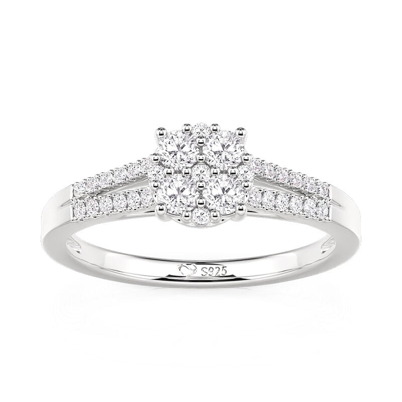 Jeulia Olivetta Round Gemstone Ring with Split Shank