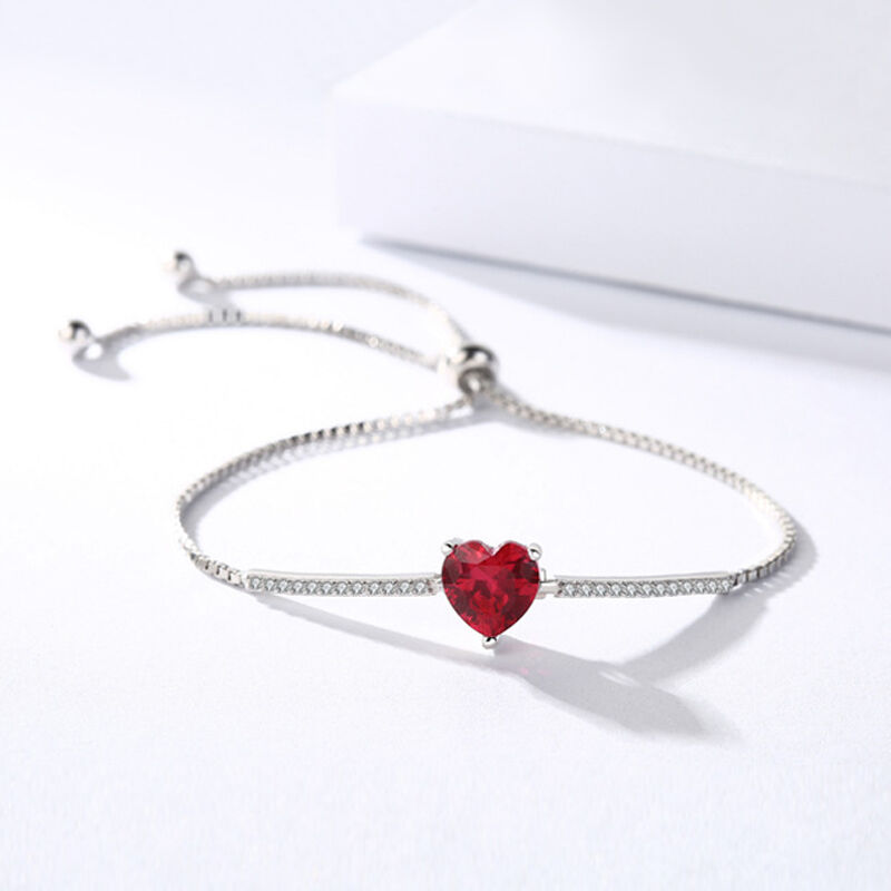 Jeulia "Eternal Love" Heart Cut Sterling Silver Bracelet