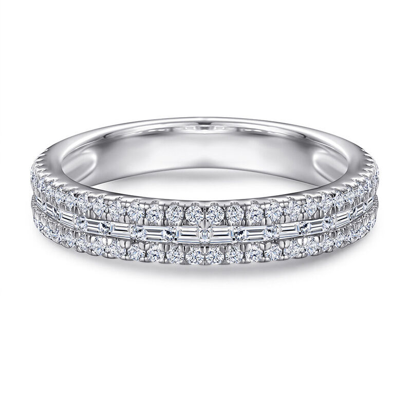 Jeulia Set di anelli in argento sterling 2PC con taglio smeraldo