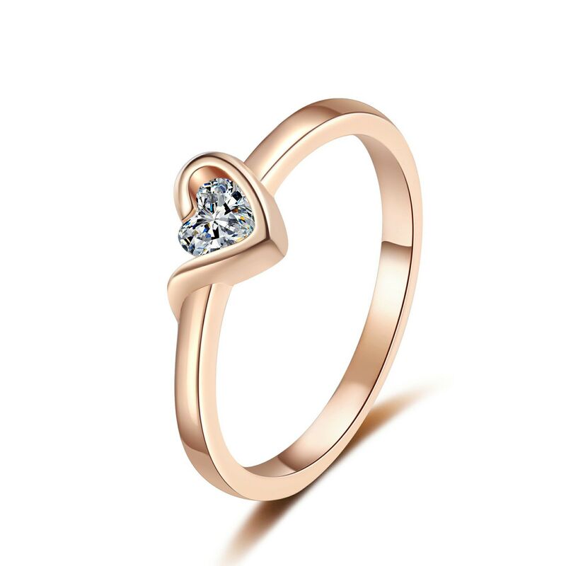 Jeulia Anello di Promessa a Cuore con Solitario in Argento Sterling