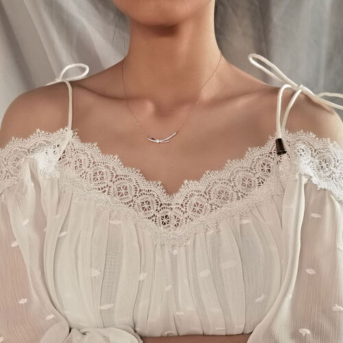 Jeulia Smile Rose gold Tone Sterling Silver Necklace
