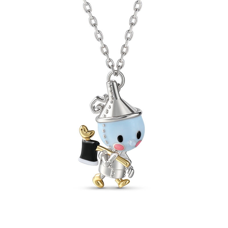 Jeulia "Take the Heart" Cartoon Characters Enamel Sterling Silver Necklace