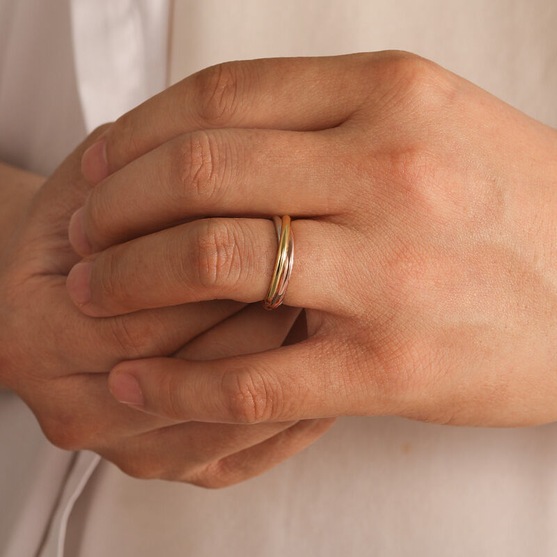 Jeulia Trefärgad Herring med Korsningsdesign i Sterling Silver