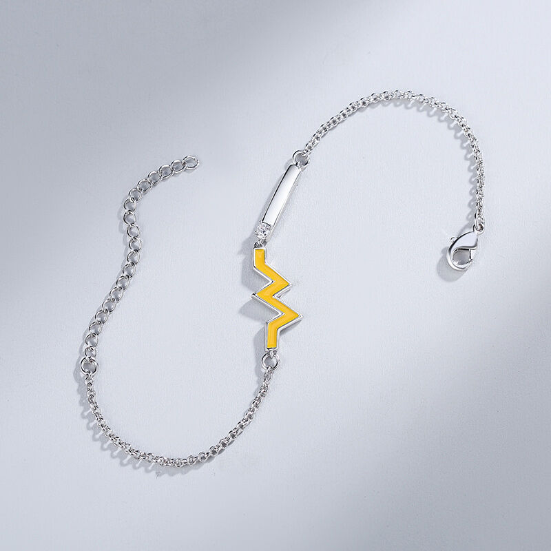 Jeulia "Heartbeat" Sterling Silver Bracelet