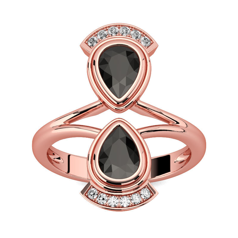 Jeulia Einzigartig Birnenschliff Sterling Silber Cocktail Ring