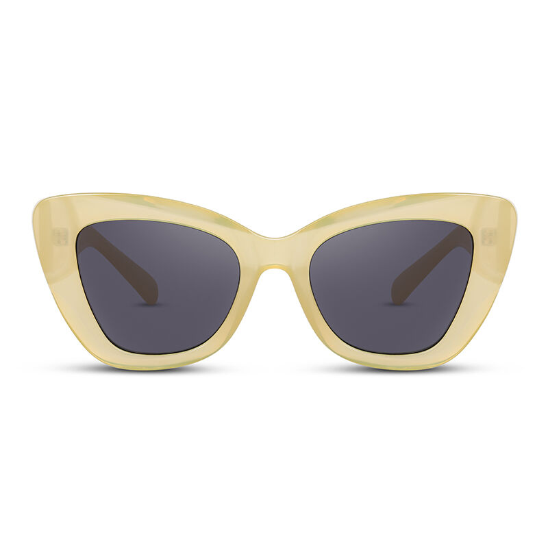 Jeulia Okulary przeciwsłoneczne Cat Eye Żółto-szare damskie
