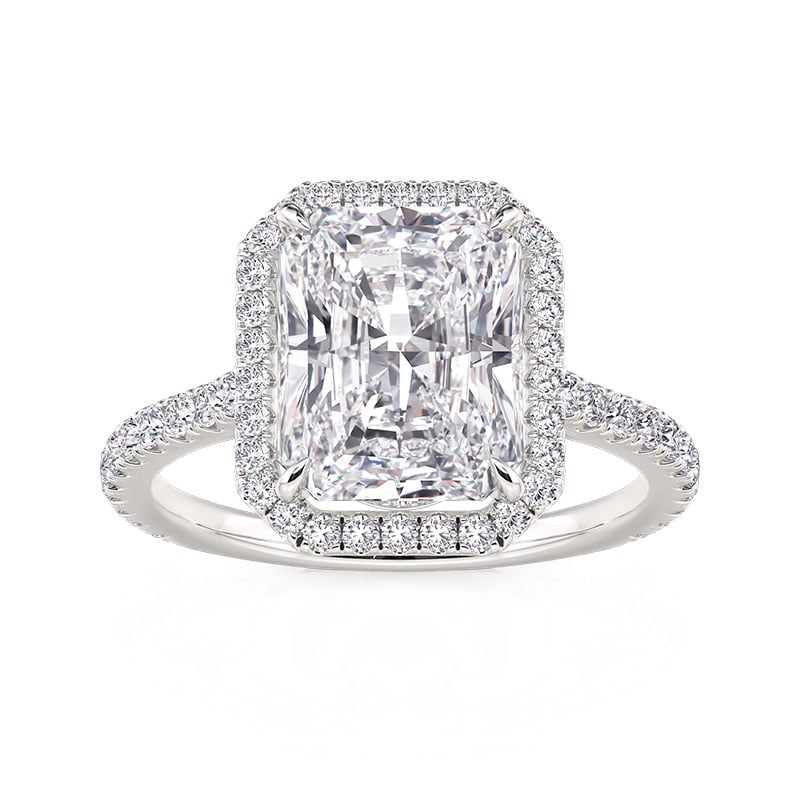 Jeulia Floating Halo Radiant Cut Engagement Ring