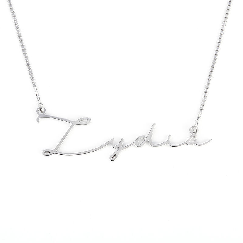 Jeulia Silver Signature Style Name Necklace