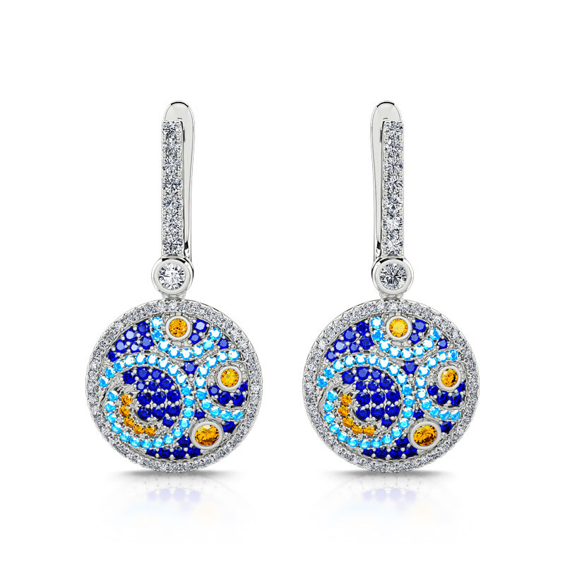 Jeulia "Pure Night" The Starry Night Inspired Sterling Silver Jewelry Set