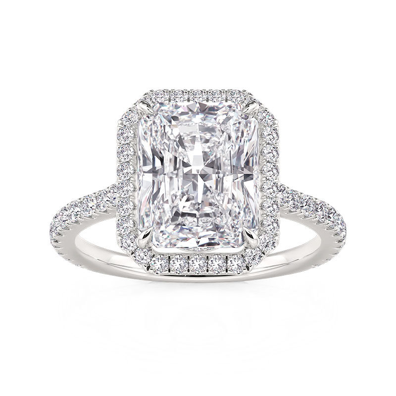 Jeulia Floating Halo Radiant Cut Engagement Ring