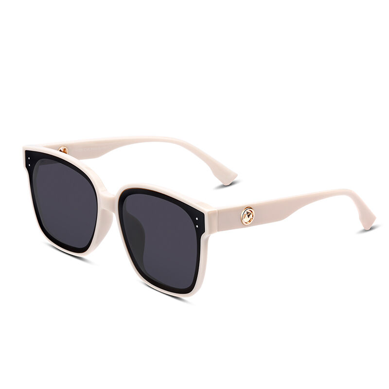 Jeulia "Companion" Square Beige/Grey Polarized Unisex Sunglasses