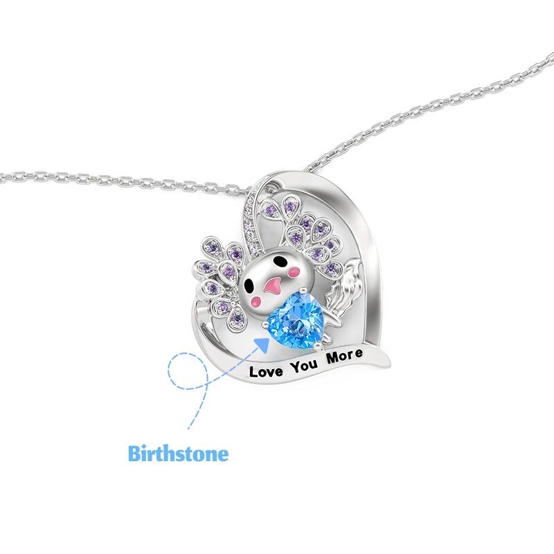 Jeulia Hug Me Specialbeställd Axolotl Halsband med Födelsesten