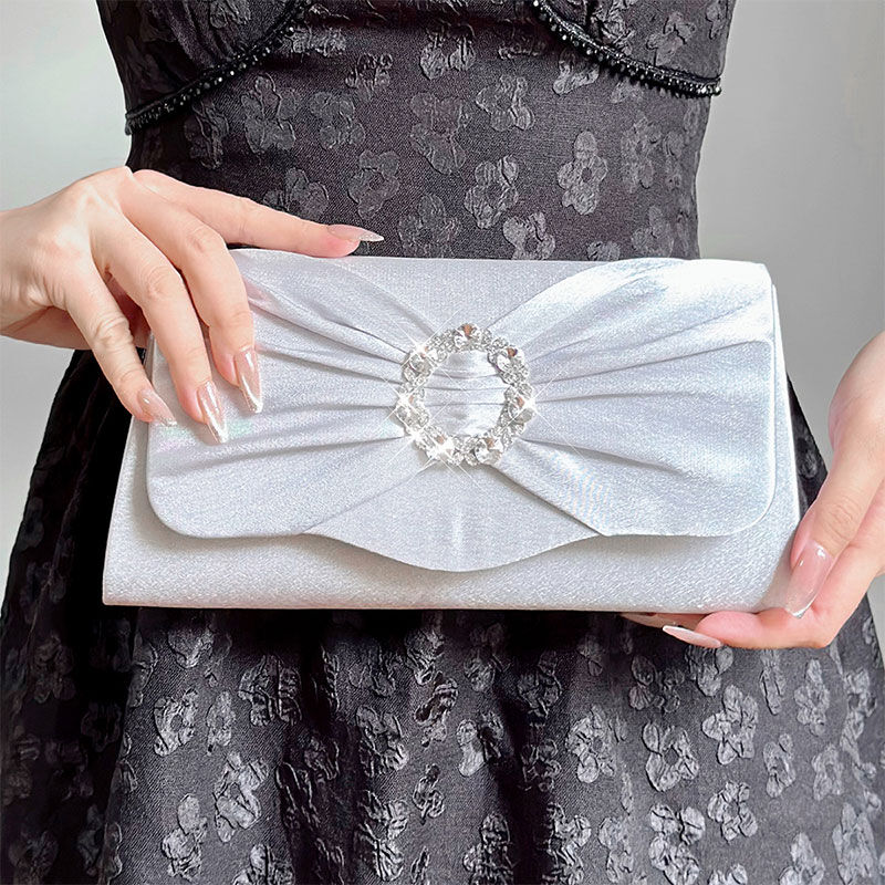 Jeulia Elegant Evening Purse Brooch Glitter Envelope Flap Clutch Handbag