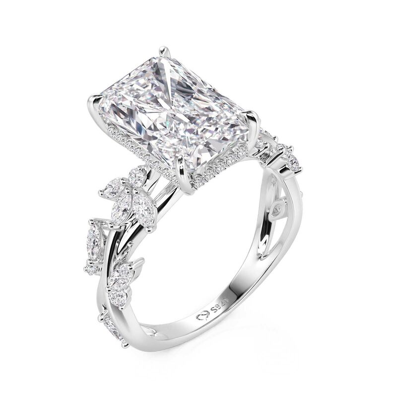 Jeulia Löv Twist Radiant Skuren Förlovningsring i Sterling Silver