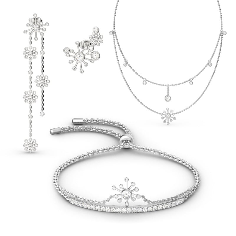 Jeulia Dandelion Sterling Silver Jewelry Set
