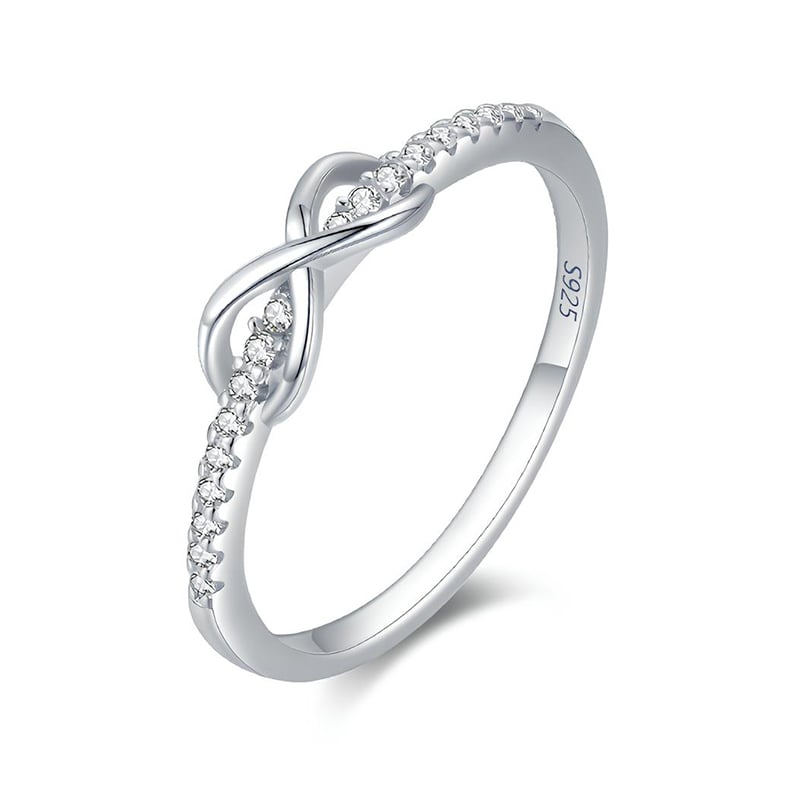Jeulia Pave Setting Infinity Promise Ring Sterling Silver