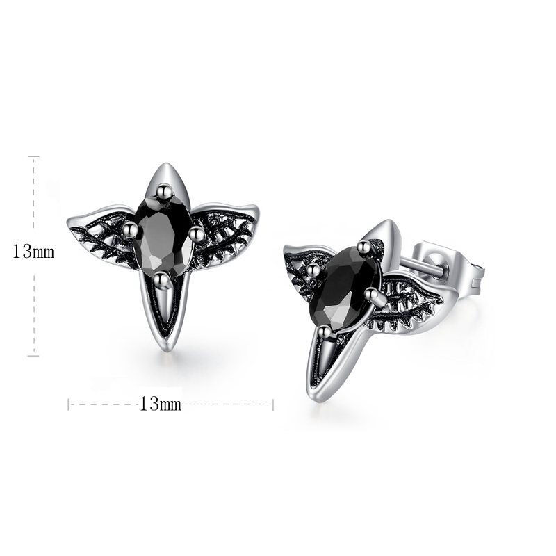 Jeulia Punk Style Eagle Titanium Steel Men's Earrings